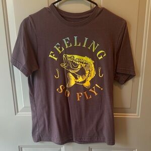 Wonder Nation Gray Tee‎ with Yellow Fish Graphic